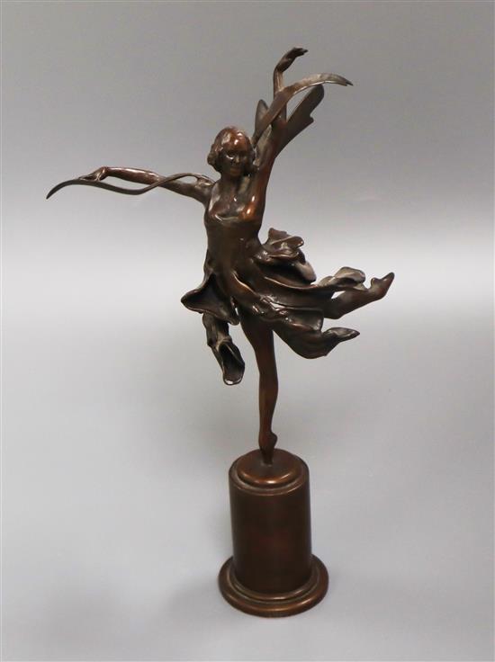 Tom Merrifield (b. 1932), Dragonfly II, a limited edition bronze figure of a dancer, signed and numbered 75/75, H 29cm (overall)